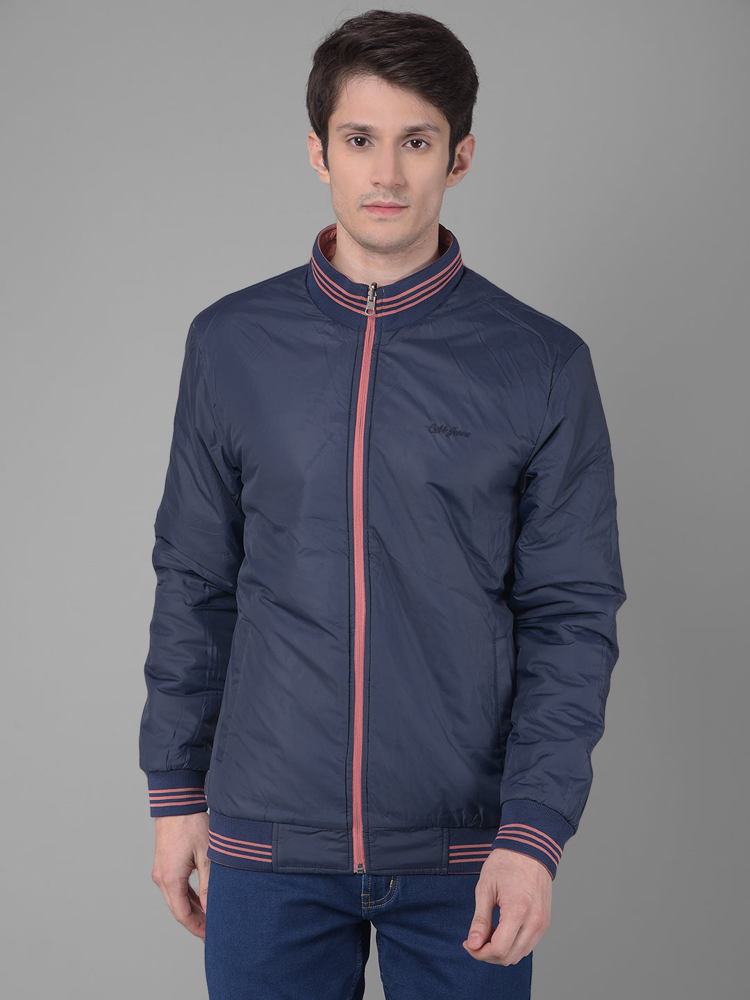 COBB SOLID CORAL REVERSIBLE ROUND NECK JACKET