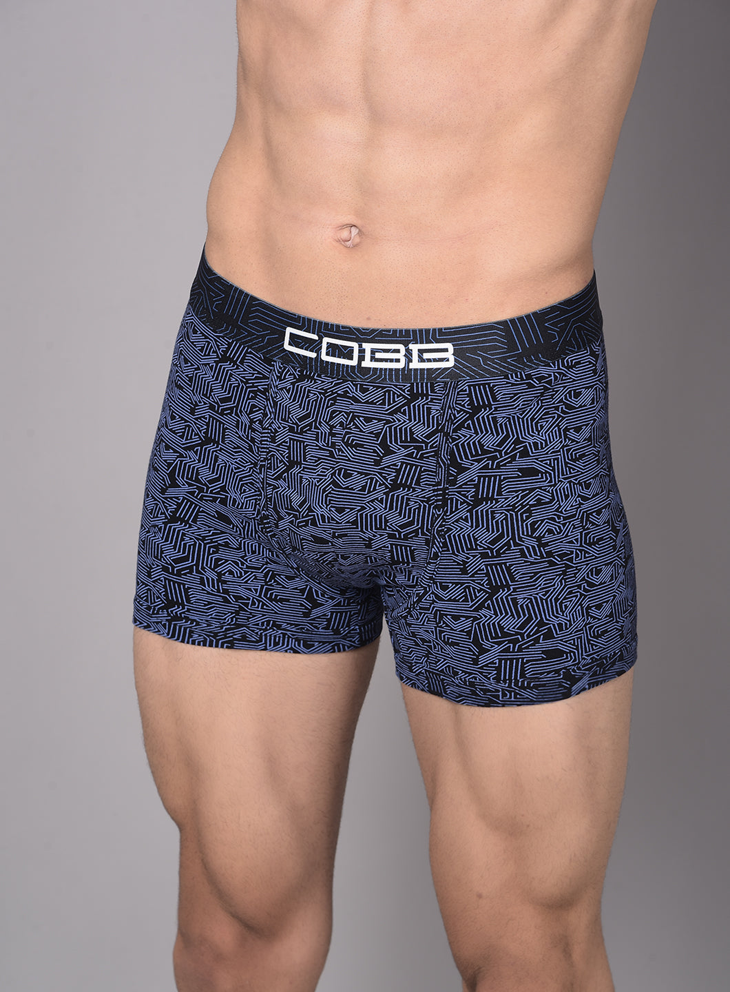 Cobb Mens Cotton Black and Blue Printed Premium Trunk (Pack of 2)