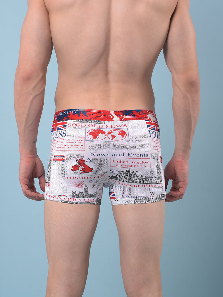 COBB MEN'S WHITE PRINTED PREMIUM TRUNK