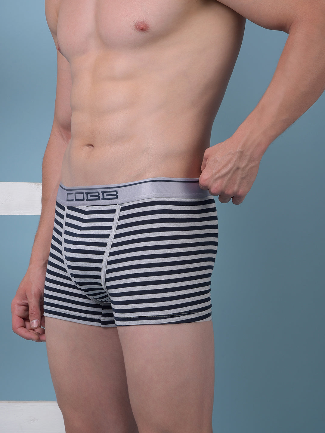 cobb men's black striped premium trunk
