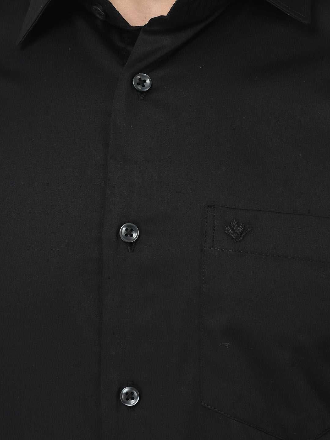 Cobb Black Solid Slim Fit Formal Shirt