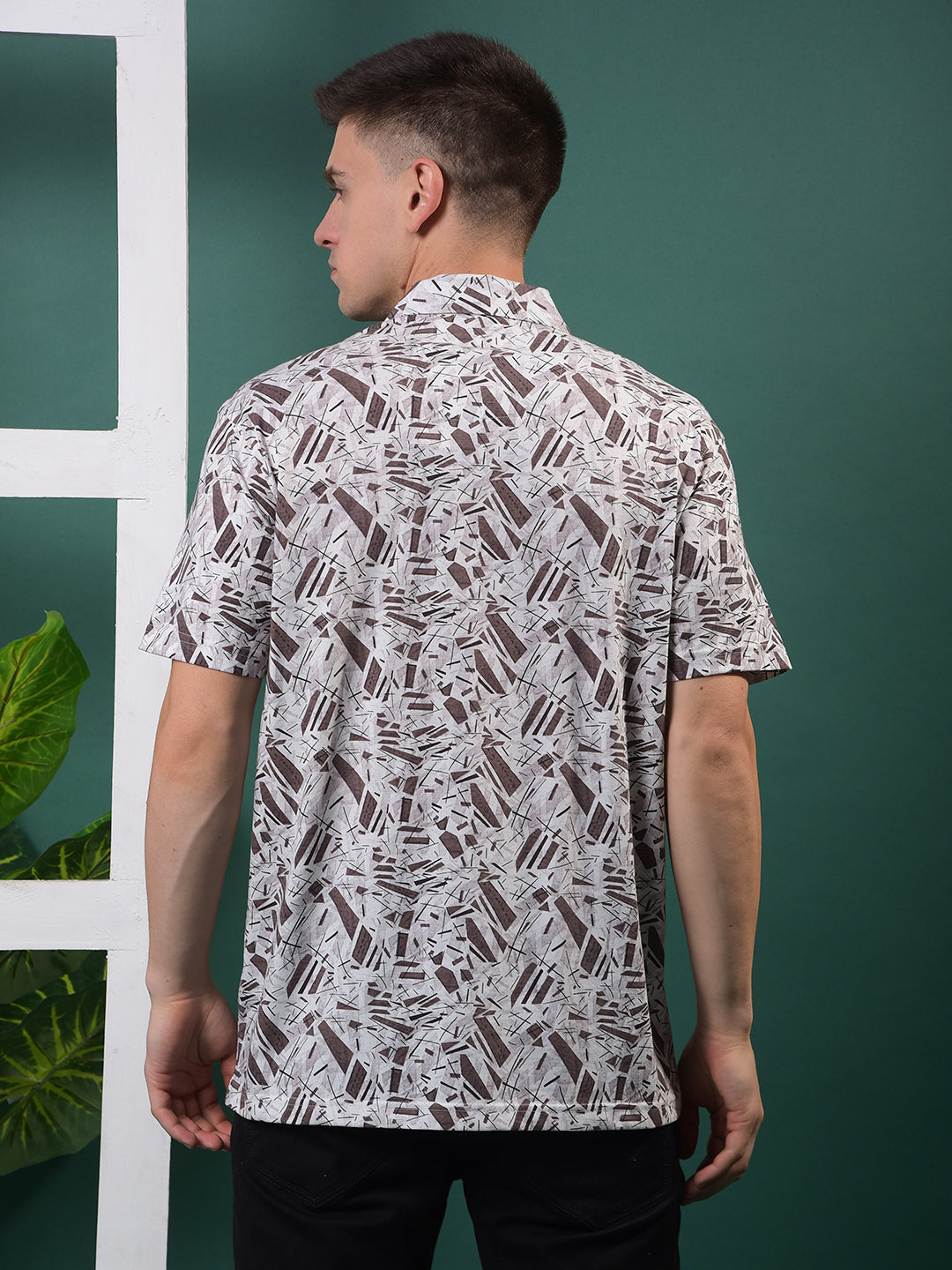 cobb coffee printed half-sleeve casual shirt