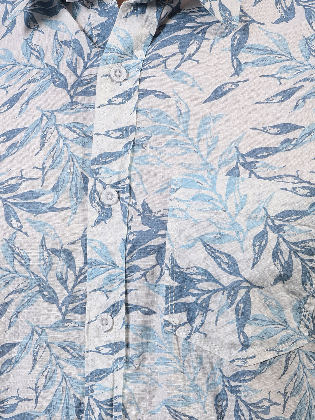 cobb white printed half-sleeve casual shirt