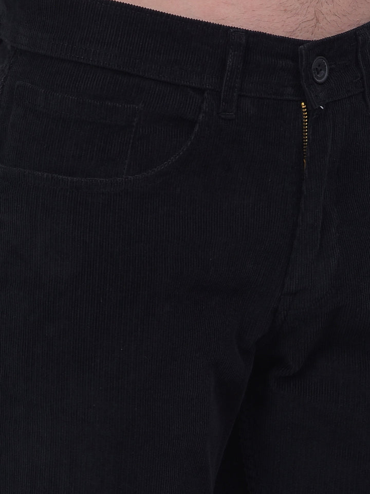 cobb dark grey straight-fit casual corduroy trouser