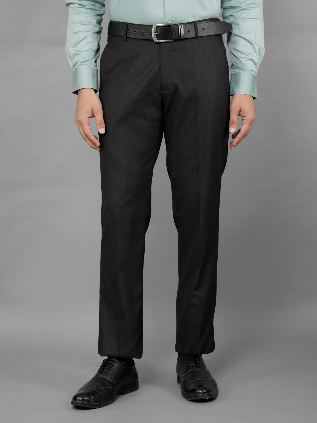 COBB MENS DARK GREY FORMAL TROUSERS