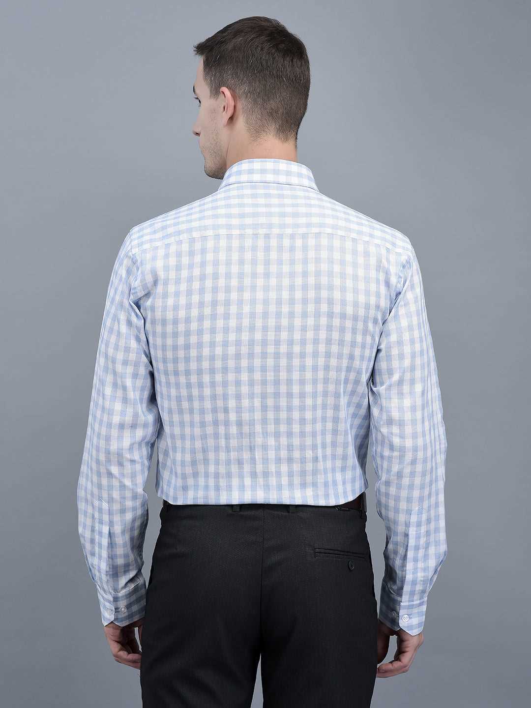 Cobb Blue Check Smart Fit Formal Shirt