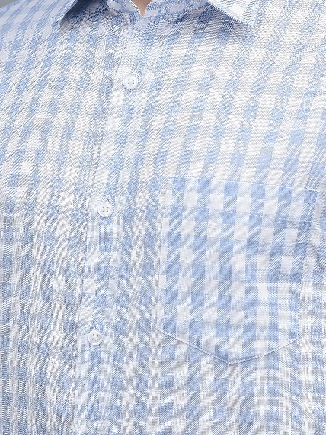 Cobb Blue Check Smart Fit Formal Shirt