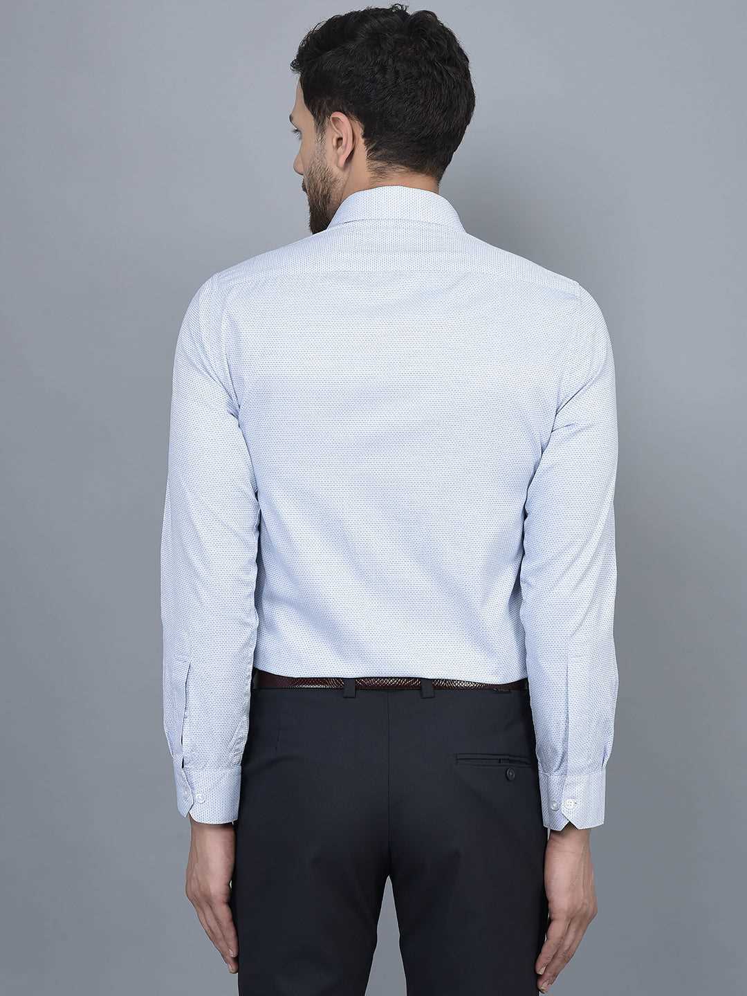 Cobb Blue Solid Slim Fit Formal Shirt