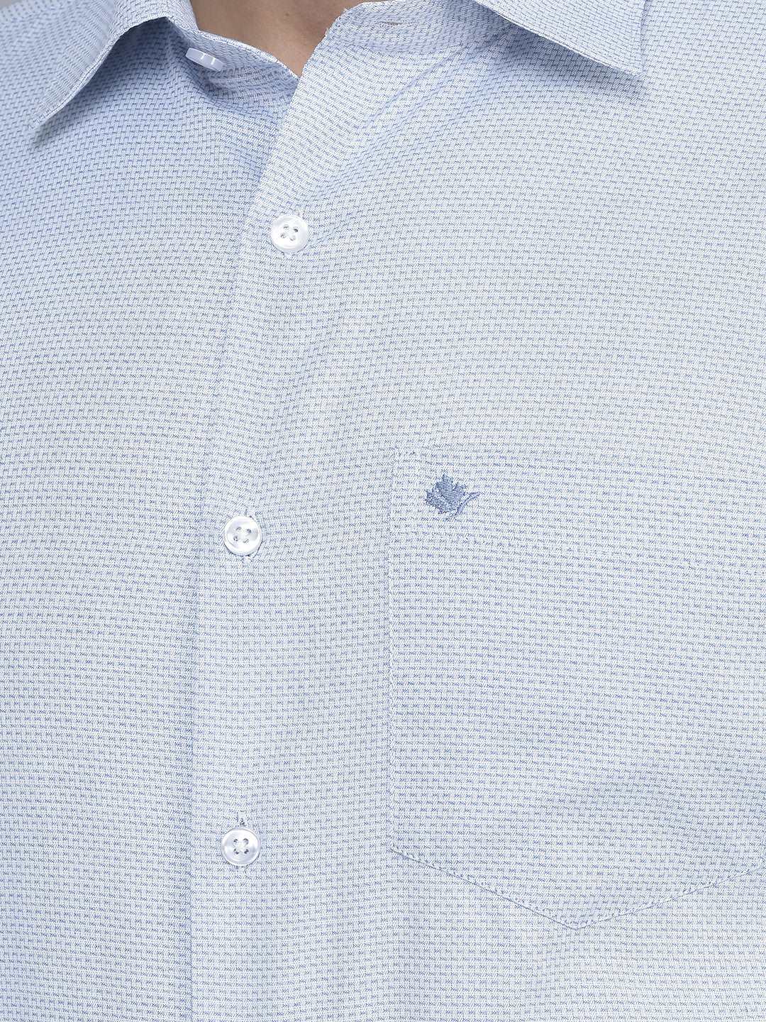 Cobb Blue Solid Slim Fit Formal Shirt