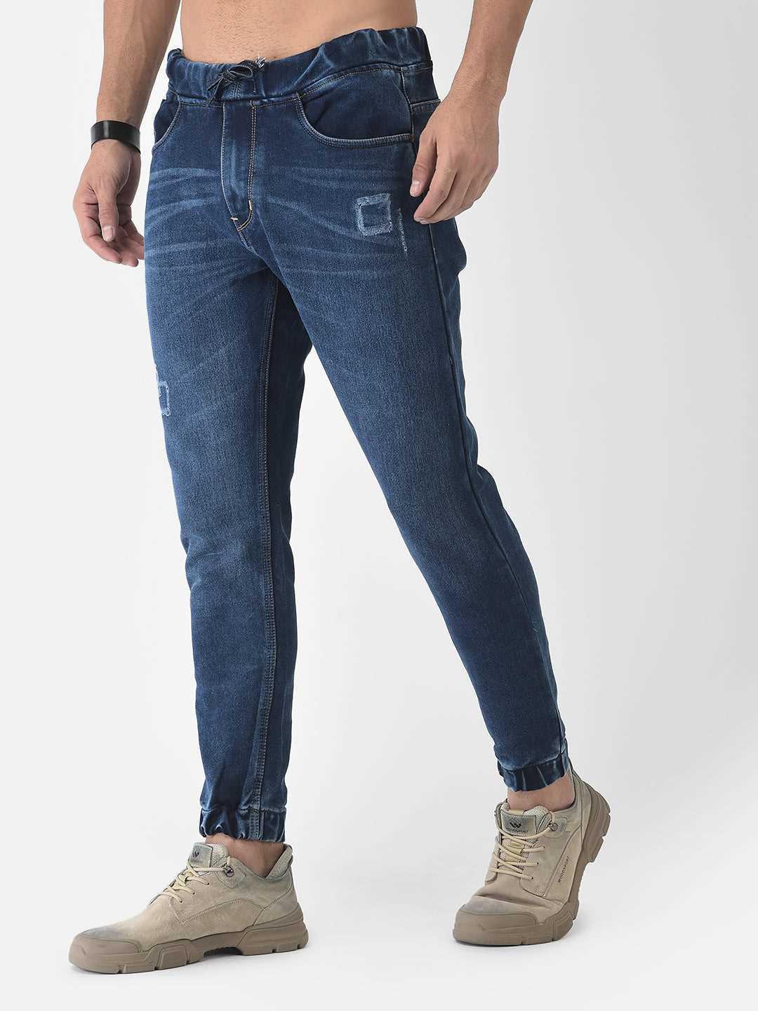 Cobb Blue Slim Fit Denim Joggers