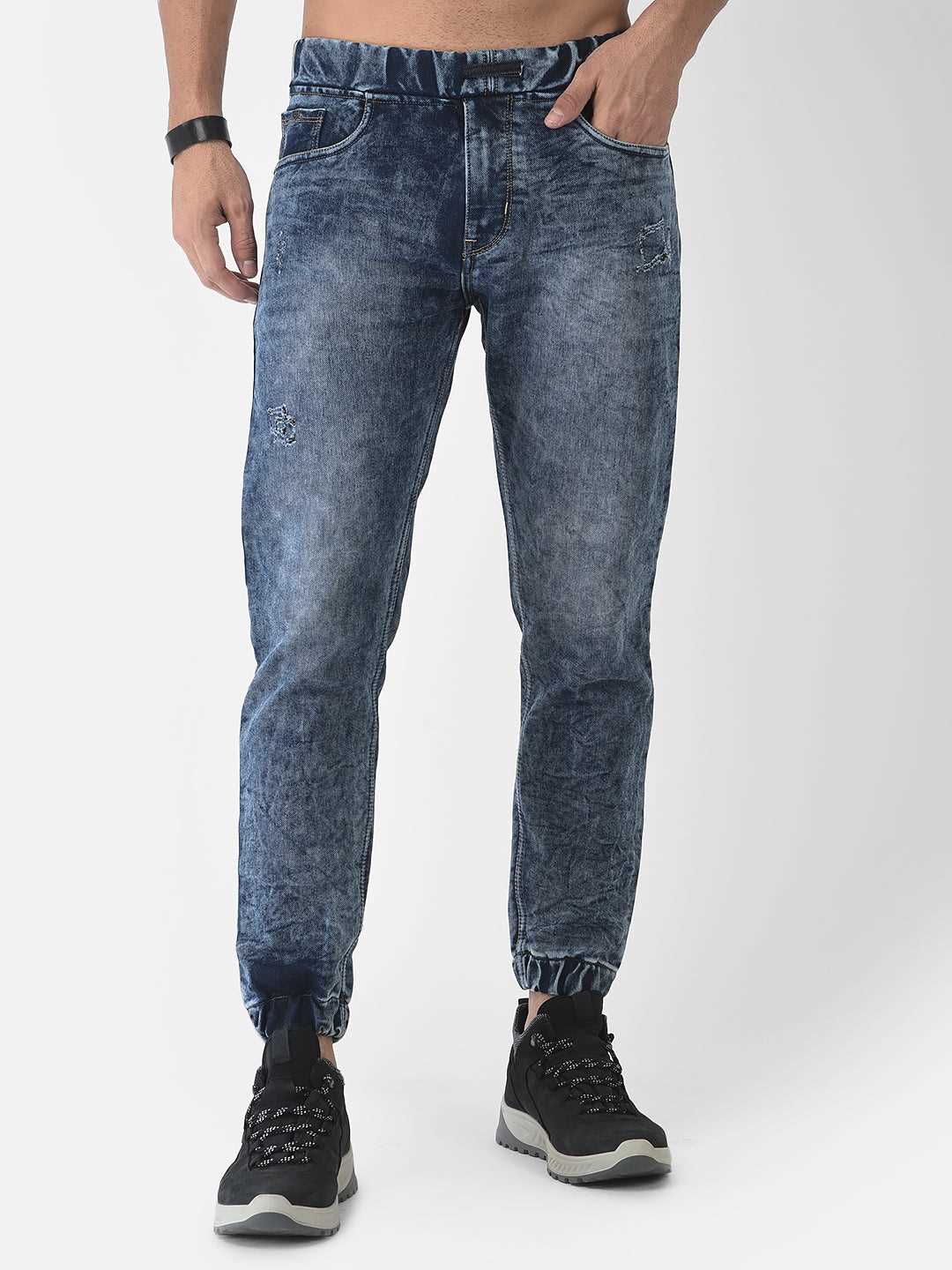 Cobb Blue Slim Fit Denim Joggers