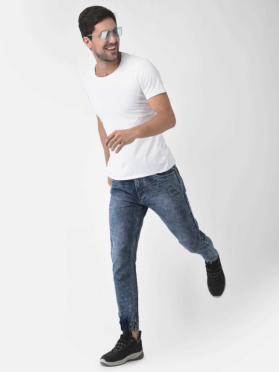 Cobb Blue Slim Fit Denim Joggers