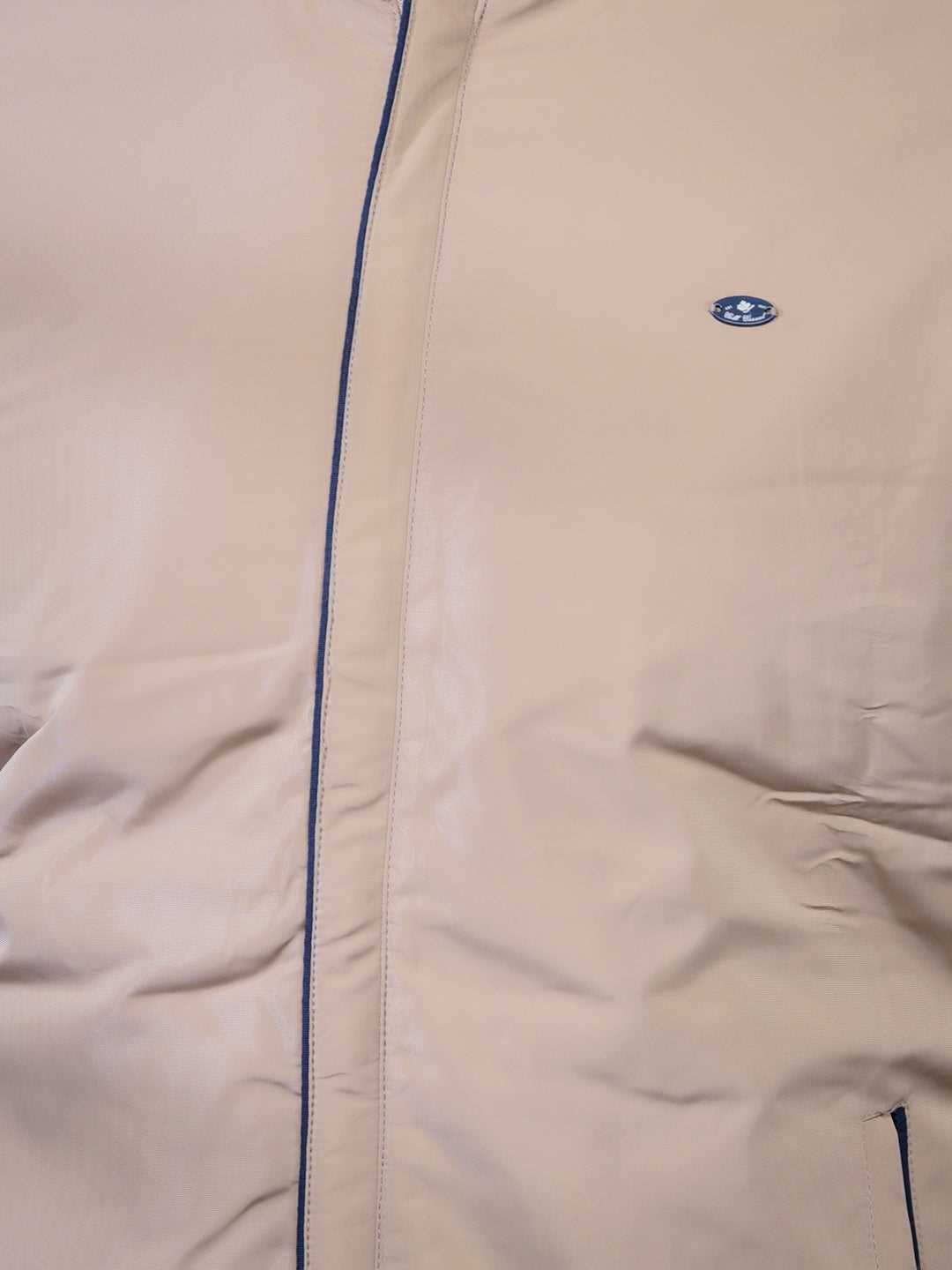 Cobb Beige Solid Round Neck Jacket