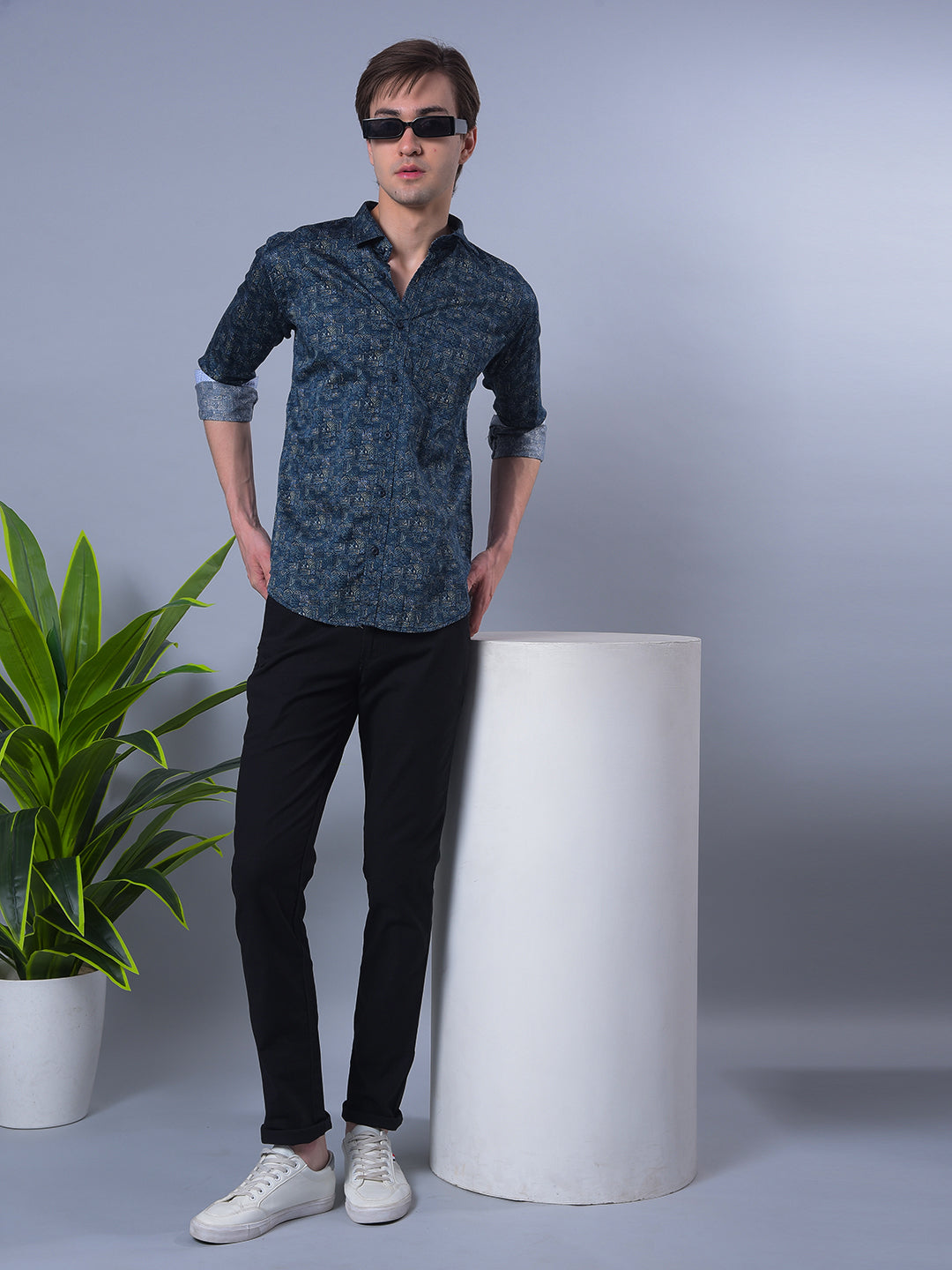 COBB BLACK LINEN ULTRA-FIT CASUAL TROUSER