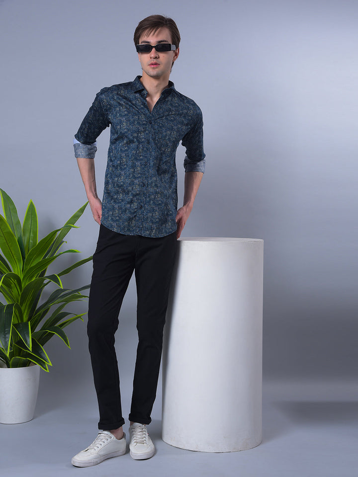 COBB BLACK LINEN ULTRA-FIT CASUAL TROUSER