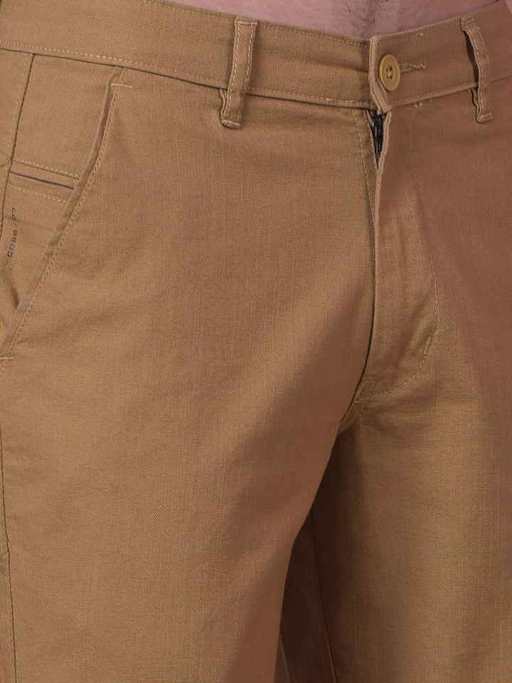 cobb khaki linen ultra-fit casual trouser