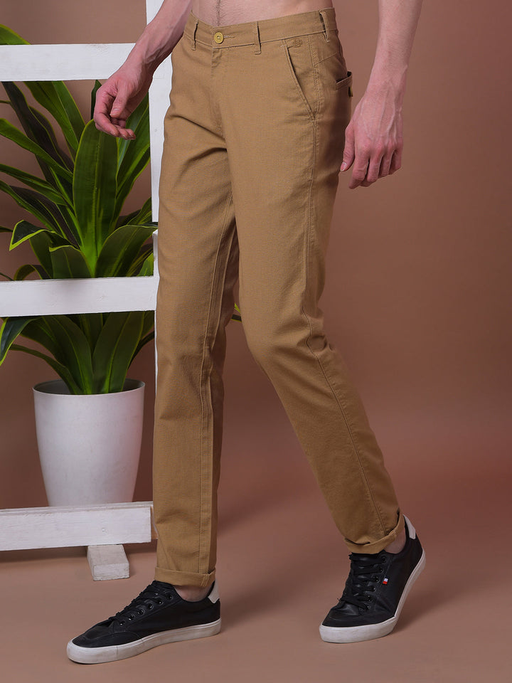 cobb khaki linen ultra-fit casual trouser