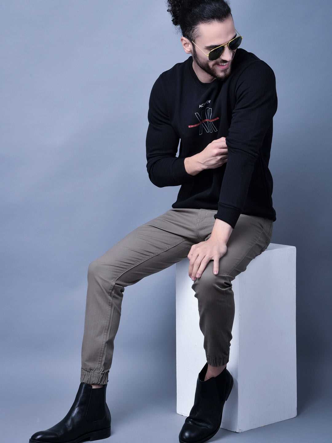 Cobb Beige Regular Fit Chinos Joggers