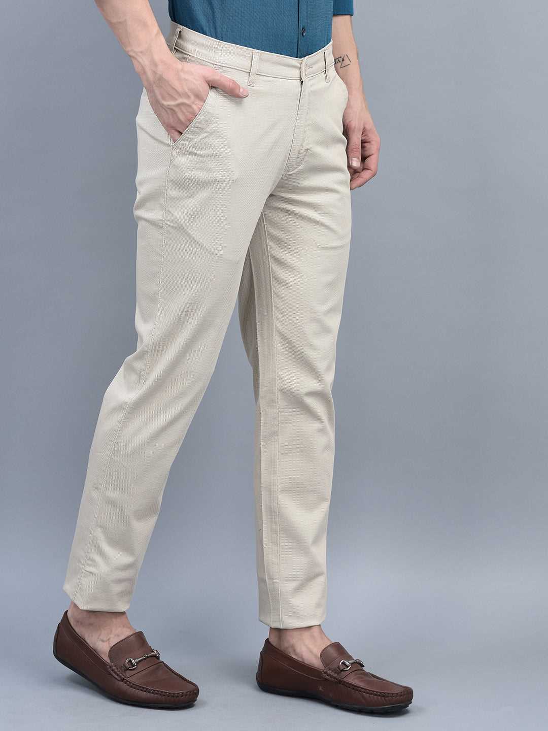 Cobb Beige Slim Fit Chinos