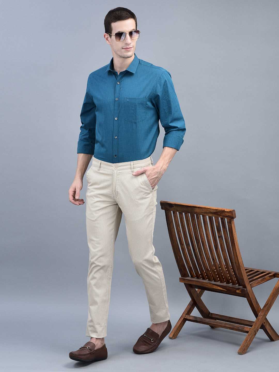 Cobb Beige Slim Fit Chinos