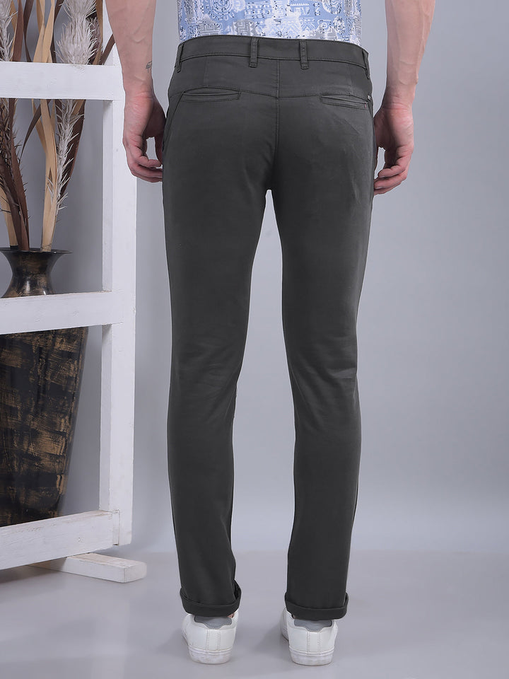 cobb solid dark grey ultra-fit casual trouser