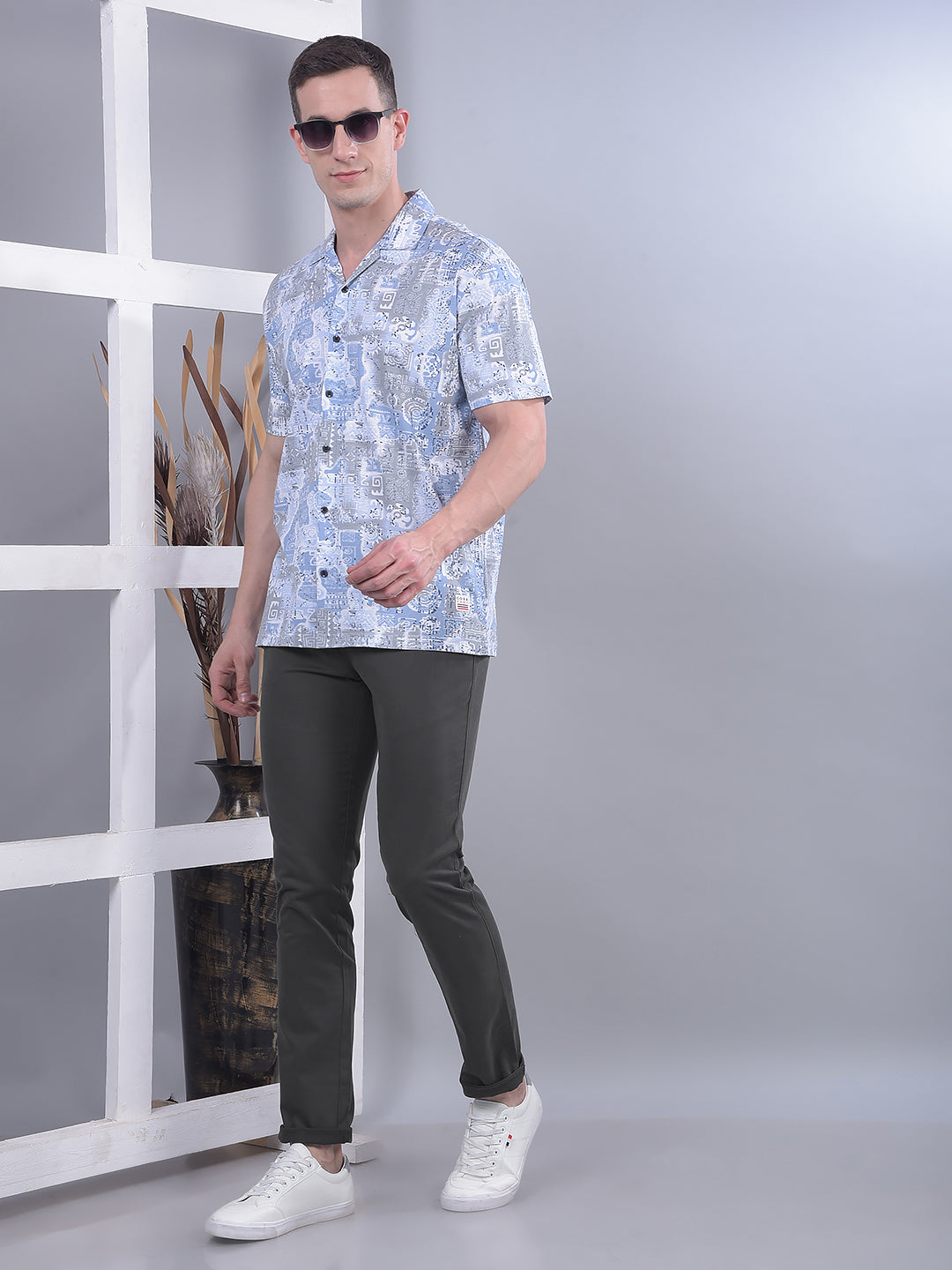 cobb solid dark grey ultra-fit casual trouser