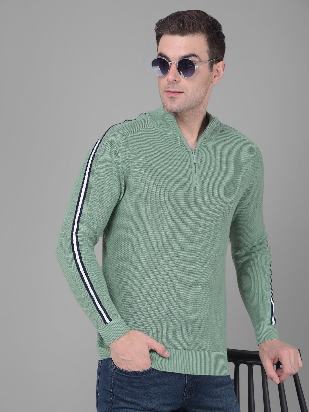 Sweater with zipper on on sale neck