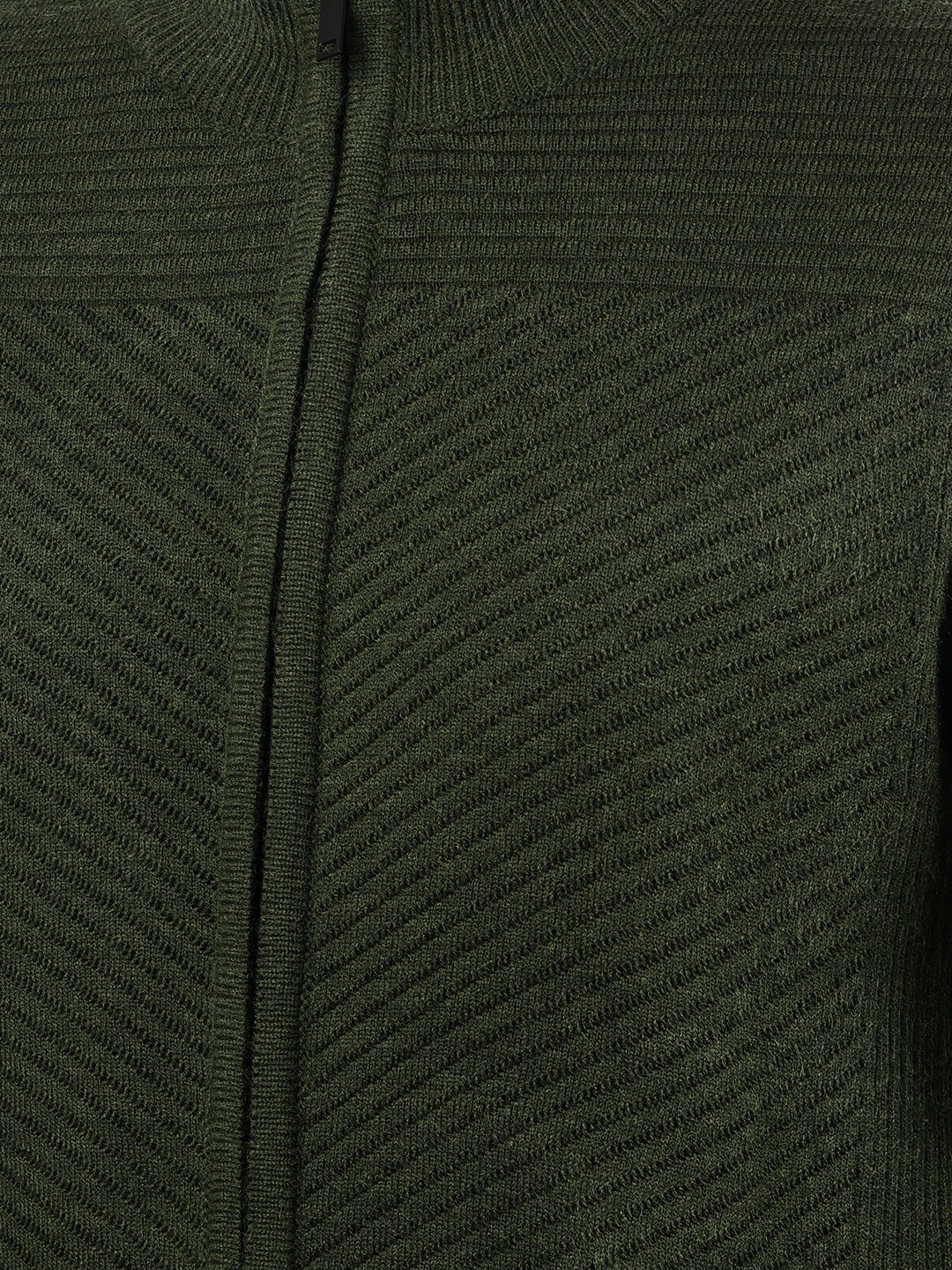 cobb green self-design zip-up sweater