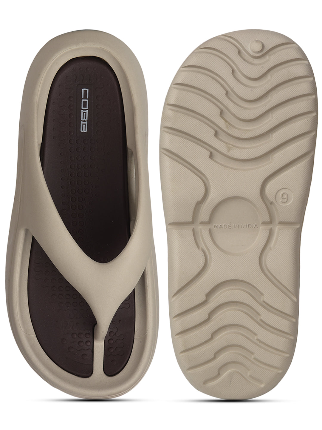 COBB MEN'S BROWN BEIGE FLIP-FLOP