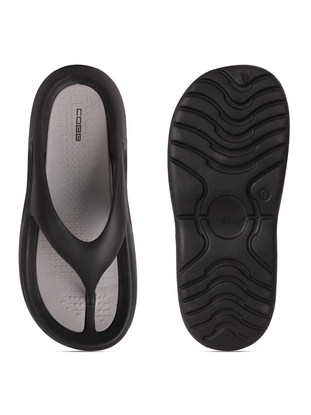 cobb men's black grey flip-flop
