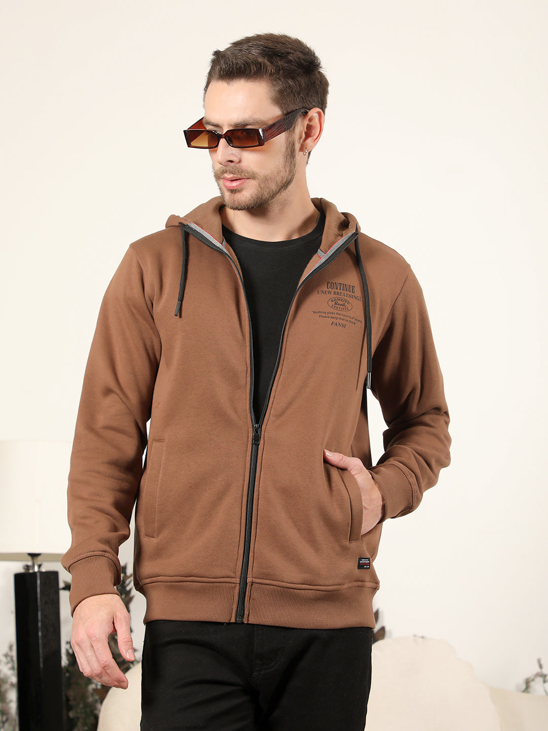 Hooded Sweatshirt Brown Zip Up Hoodie Carhartt K185DKB Heavyweight