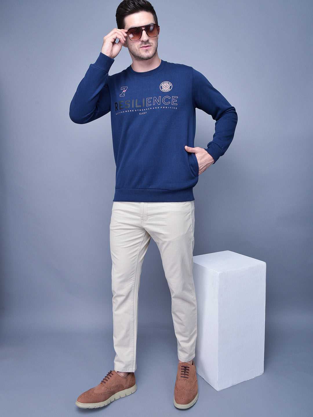 Cobb Blue Printed Sweatshirt