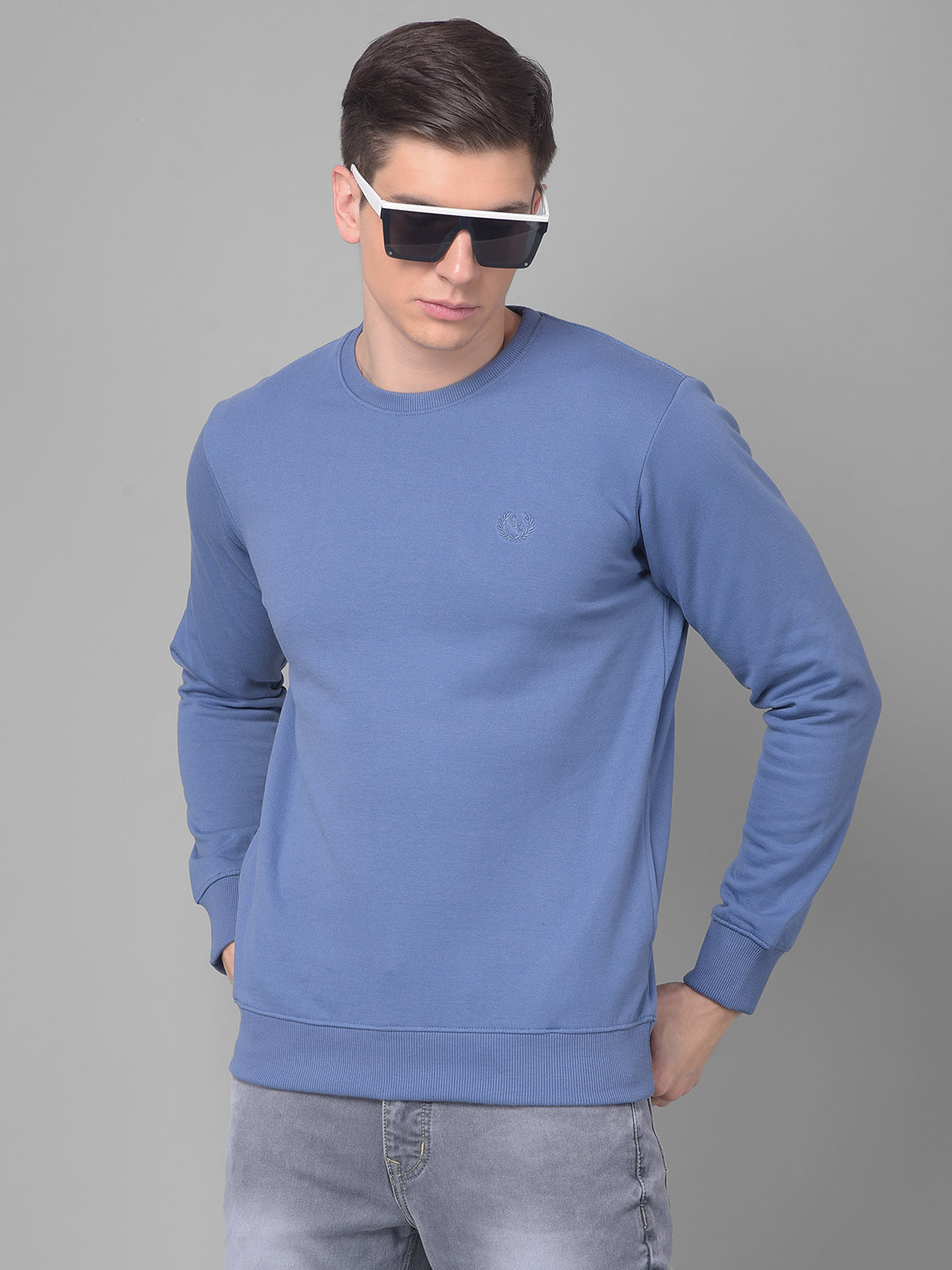 COBB SOLID AIR FORCE BLUE ROUND NECK SWEATSHIRT