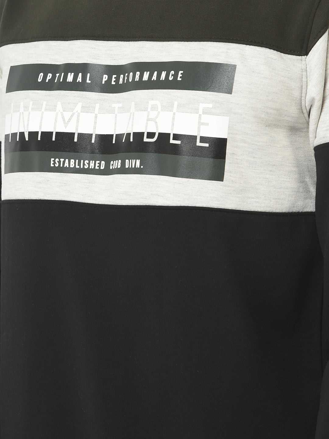 Cobb Black Printed Round Neck Sweatshirt