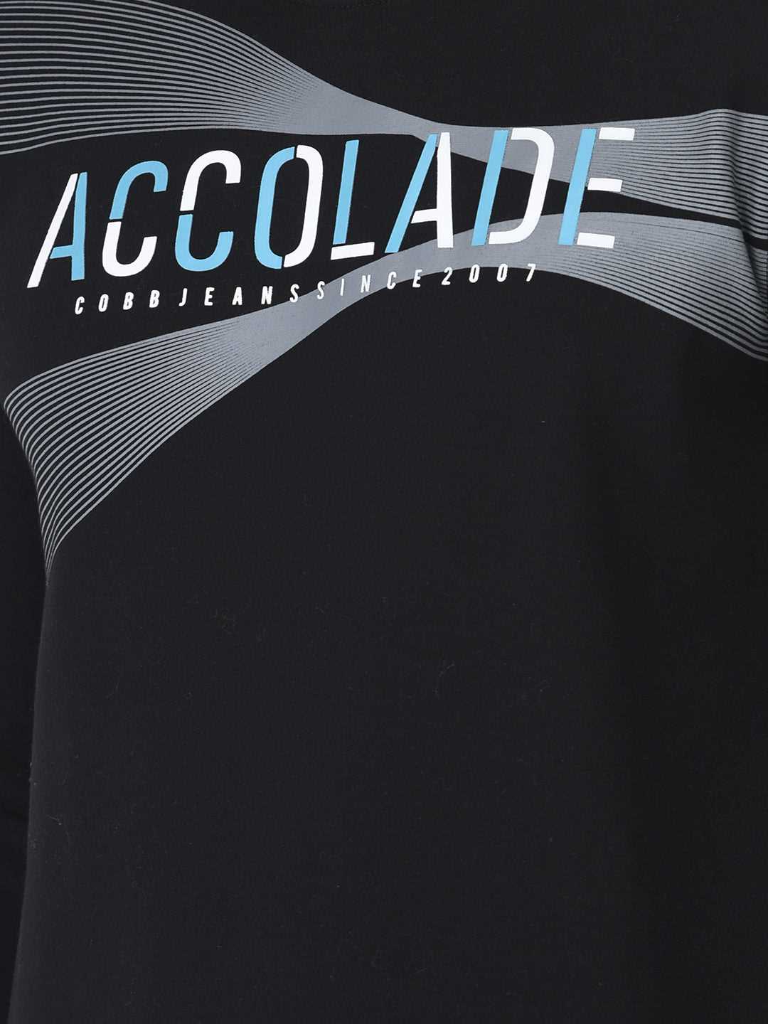 Cobb Black Printed Round Neck Sweatshirt