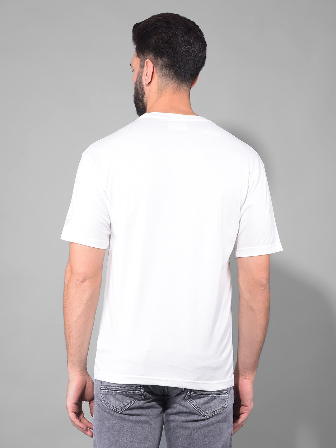 cobb off white endless printed round neck oversized t-shirt