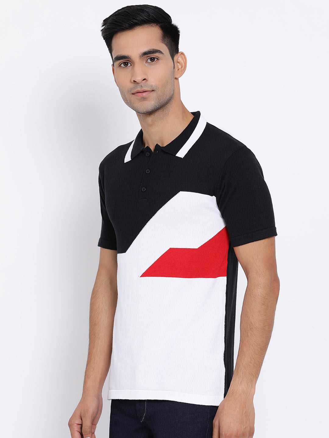Cobb Black Polo Neck T-Shirt