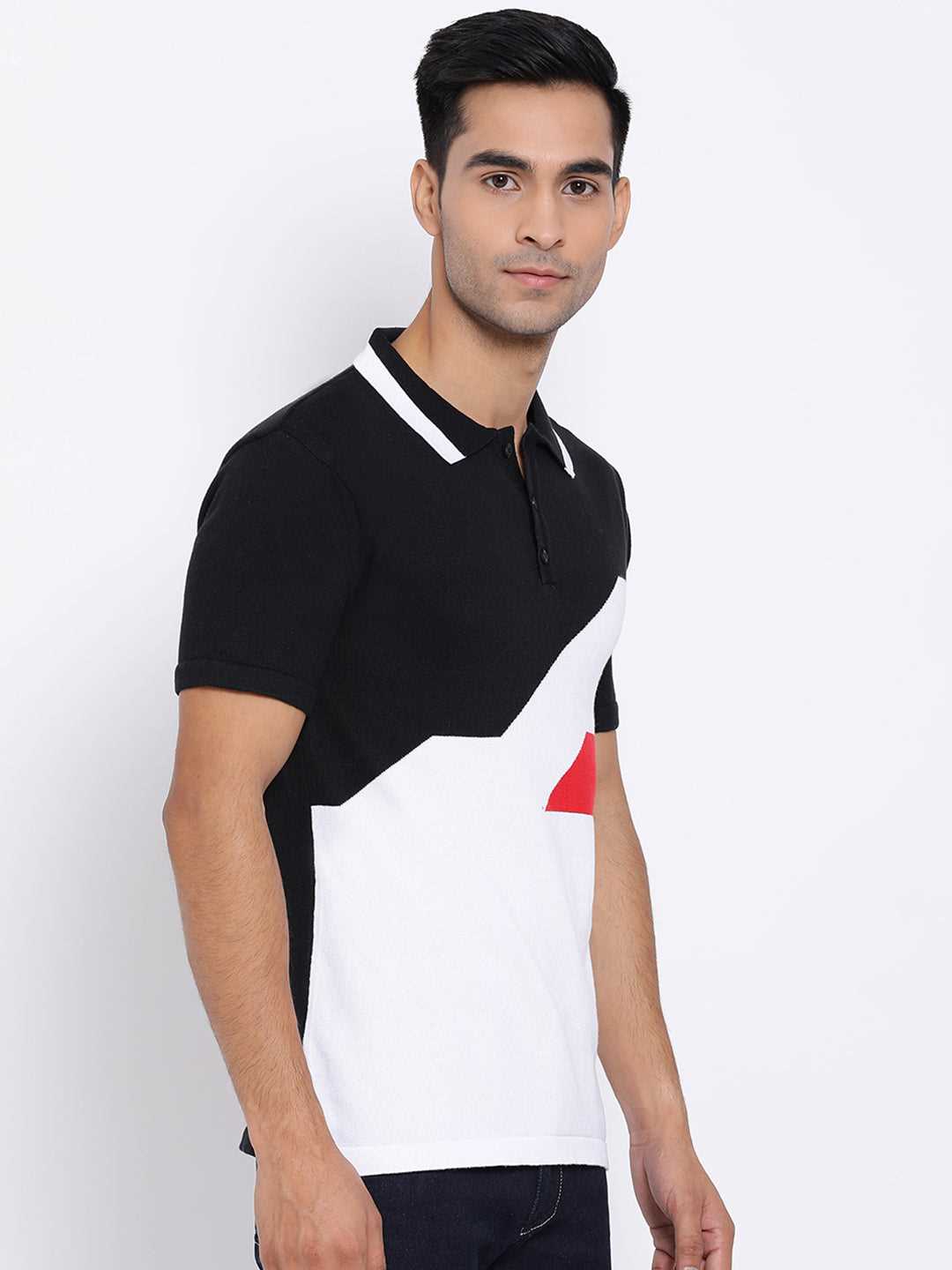 Cobb Black Polo Neck T-Shirt