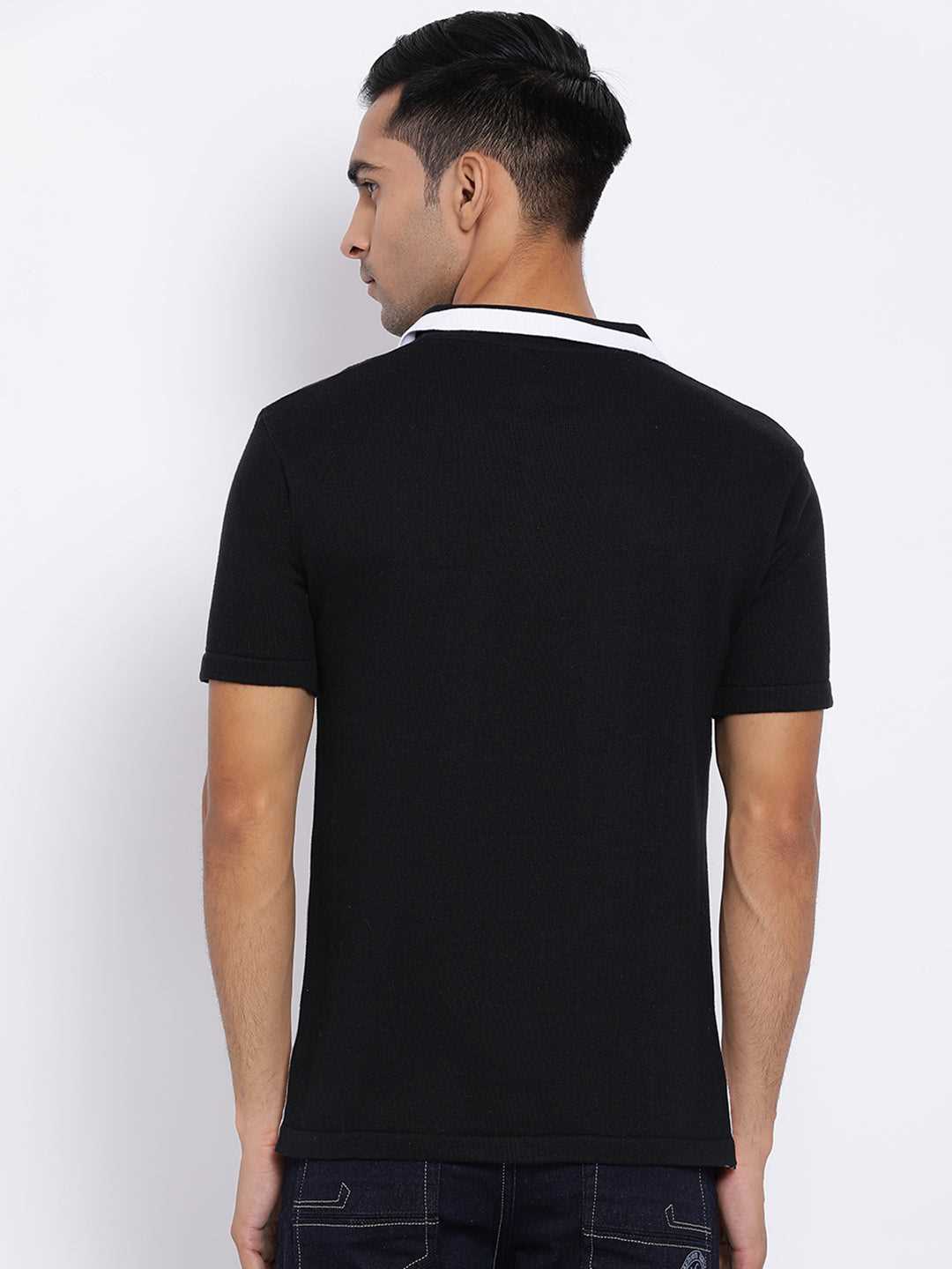 Cobb Black Polo Neck T-Shirt