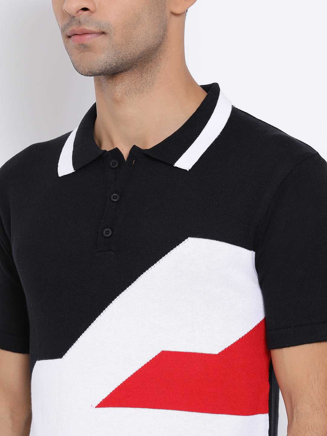 Cobb Black Polo Neck T-Shirt