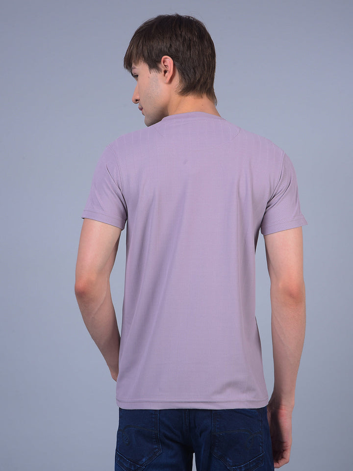 cobb light mauve printed round neck t-shirt