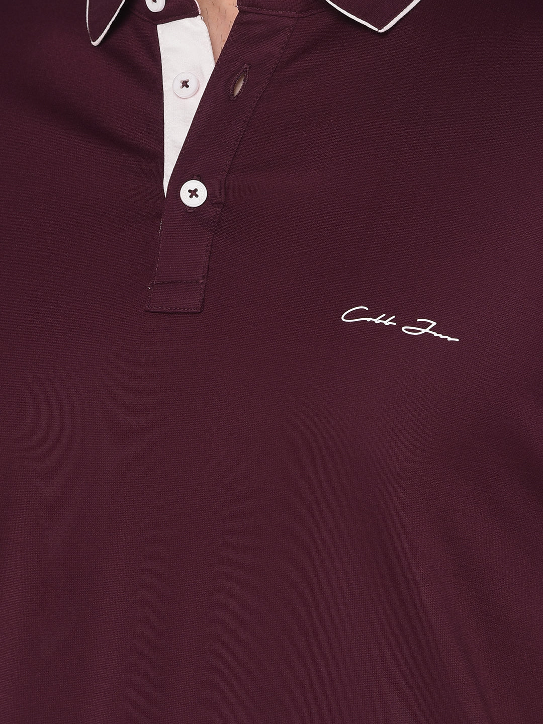 COBB SOLID WINE POLO NECK T-SHIRT