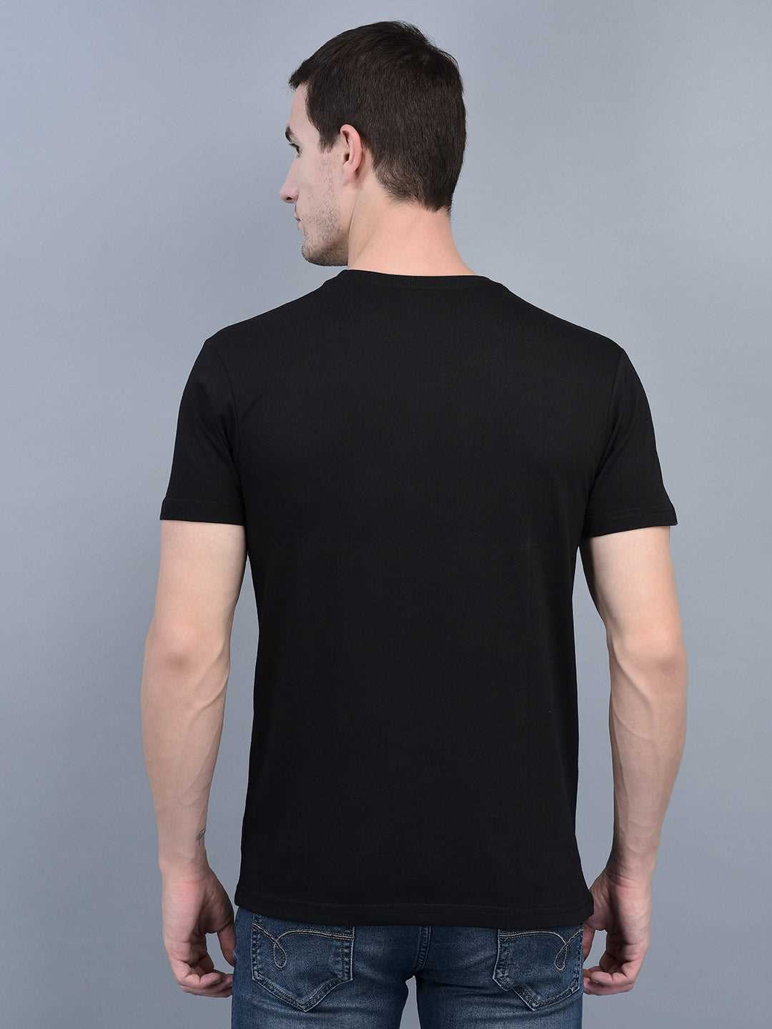 Cobb Black Printed Round Neck T-Shirt
