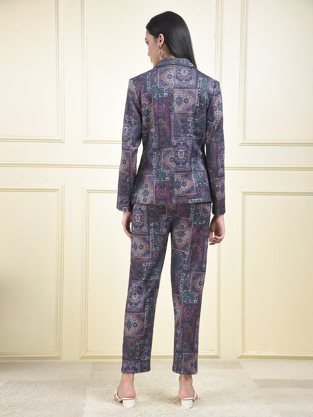 miss forever purple printed winter co-ord set