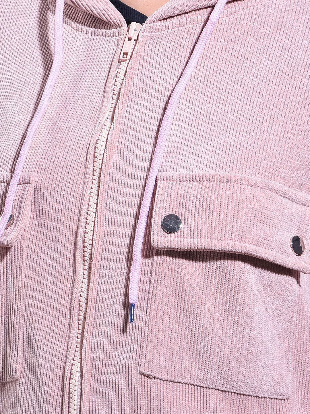 miss forever peach striped winter co-ord set