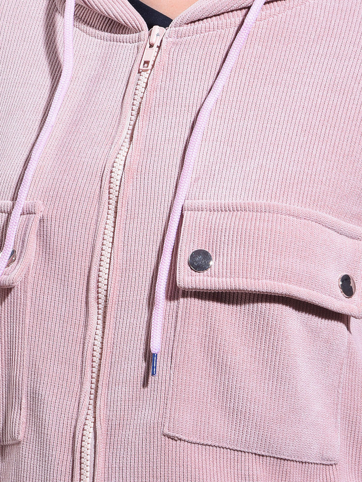 miss forever peach striped winter co-ord set