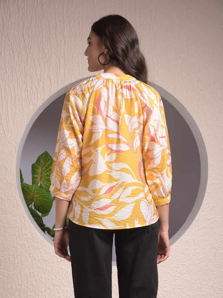 miss forever yellow woven top