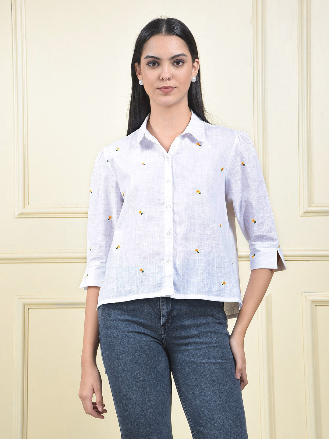 miss forever white woven top