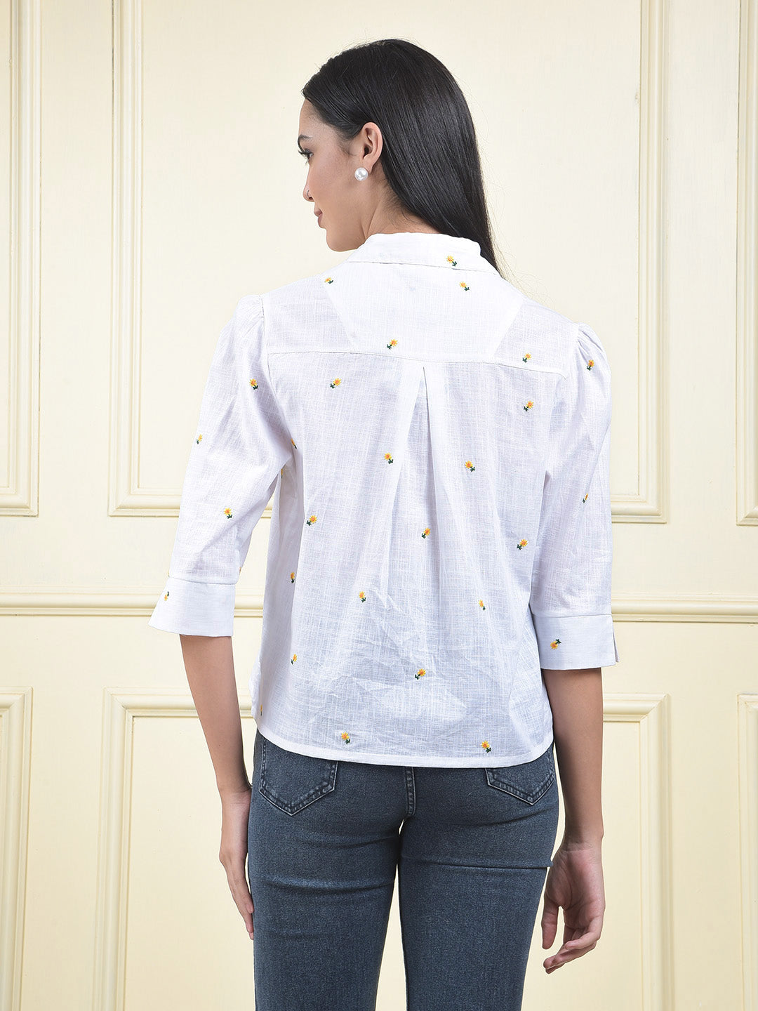 miss forever white woven top