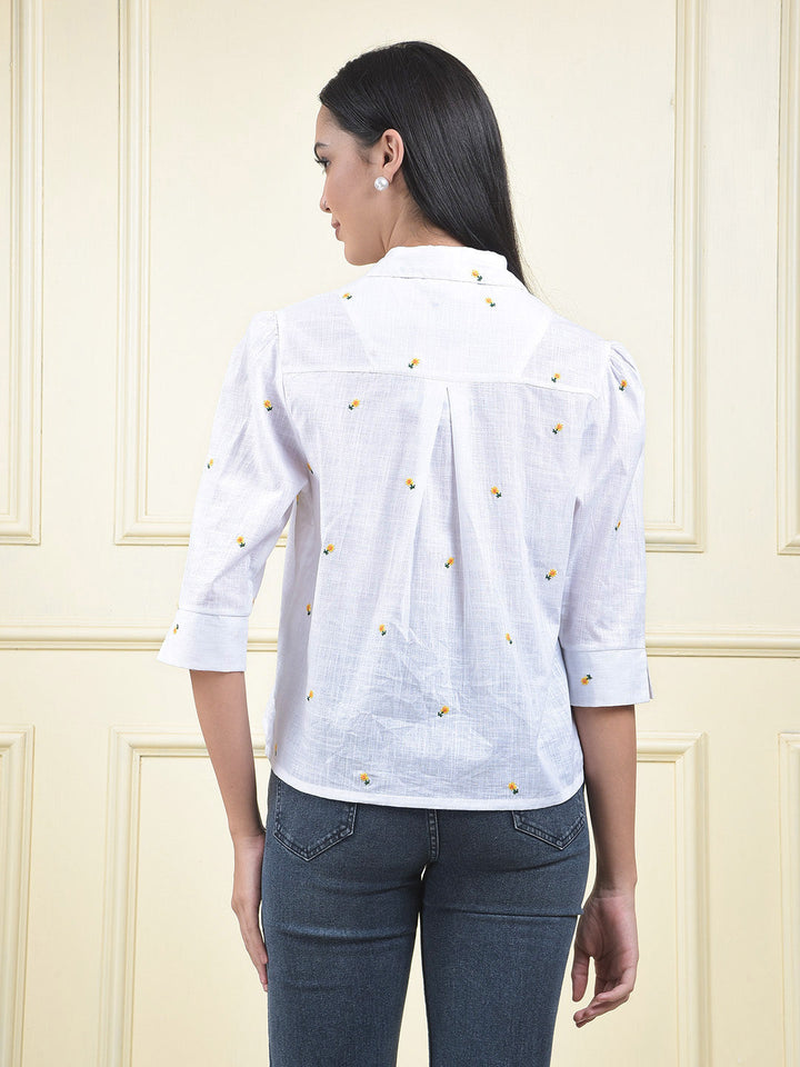 miss forever white woven top